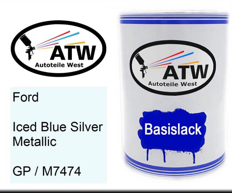 Ford, Iced Blue Silver Metallic, GP / M7474: 500ml Lackdose, von ATW Autoteile West.